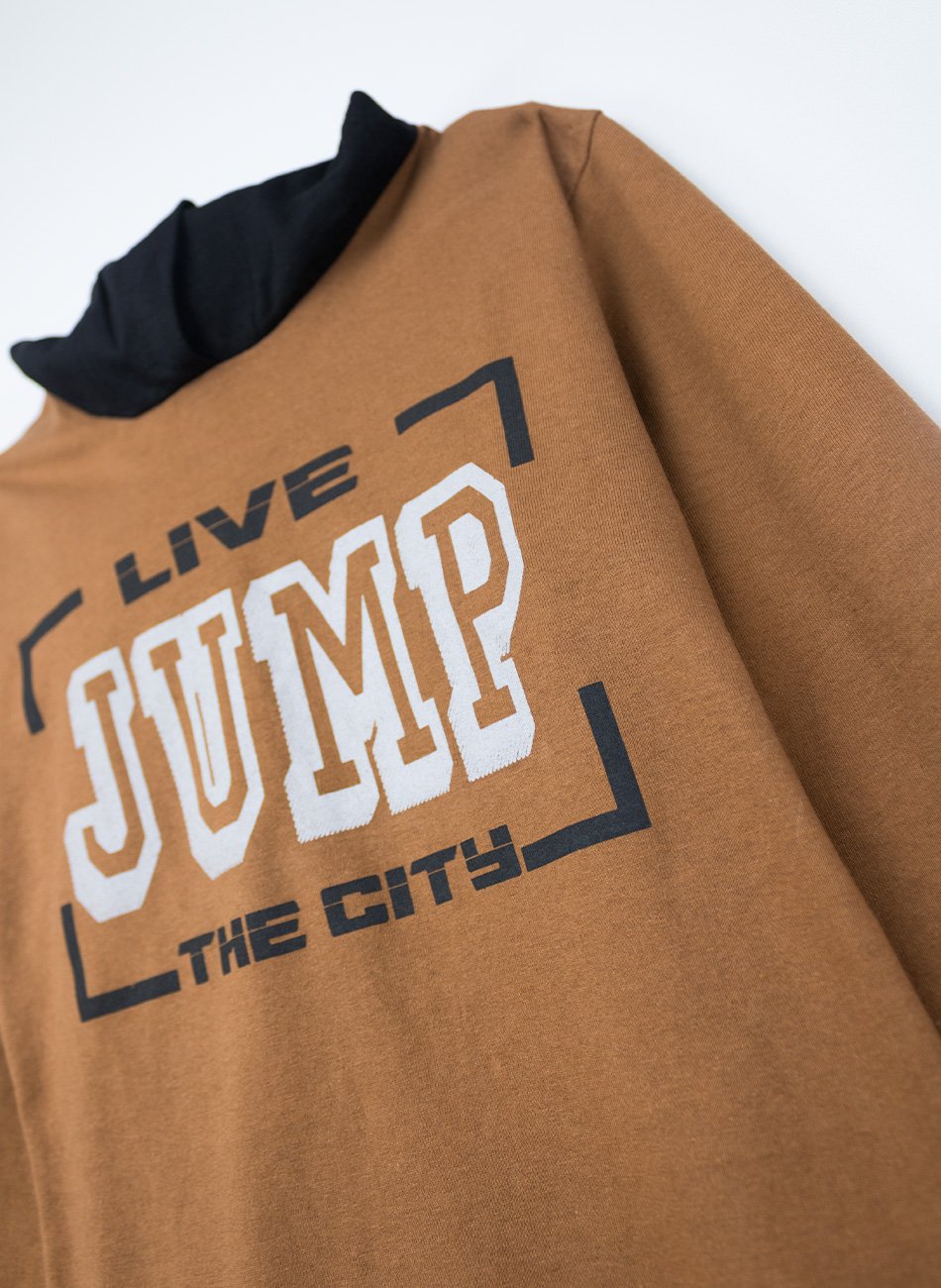 Conjunto Infantil Meia Estação Menino com Capuz Live Jump Marrom 0105 - Keki Boys