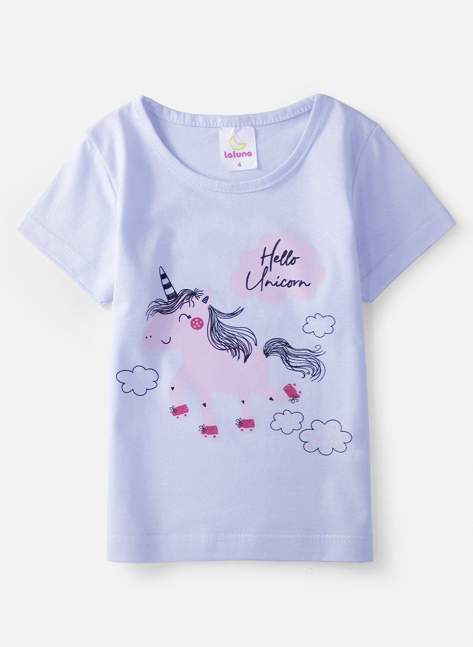 Conjunto Infantil Menina Hello Unicorn Branco 0723 - Laluna