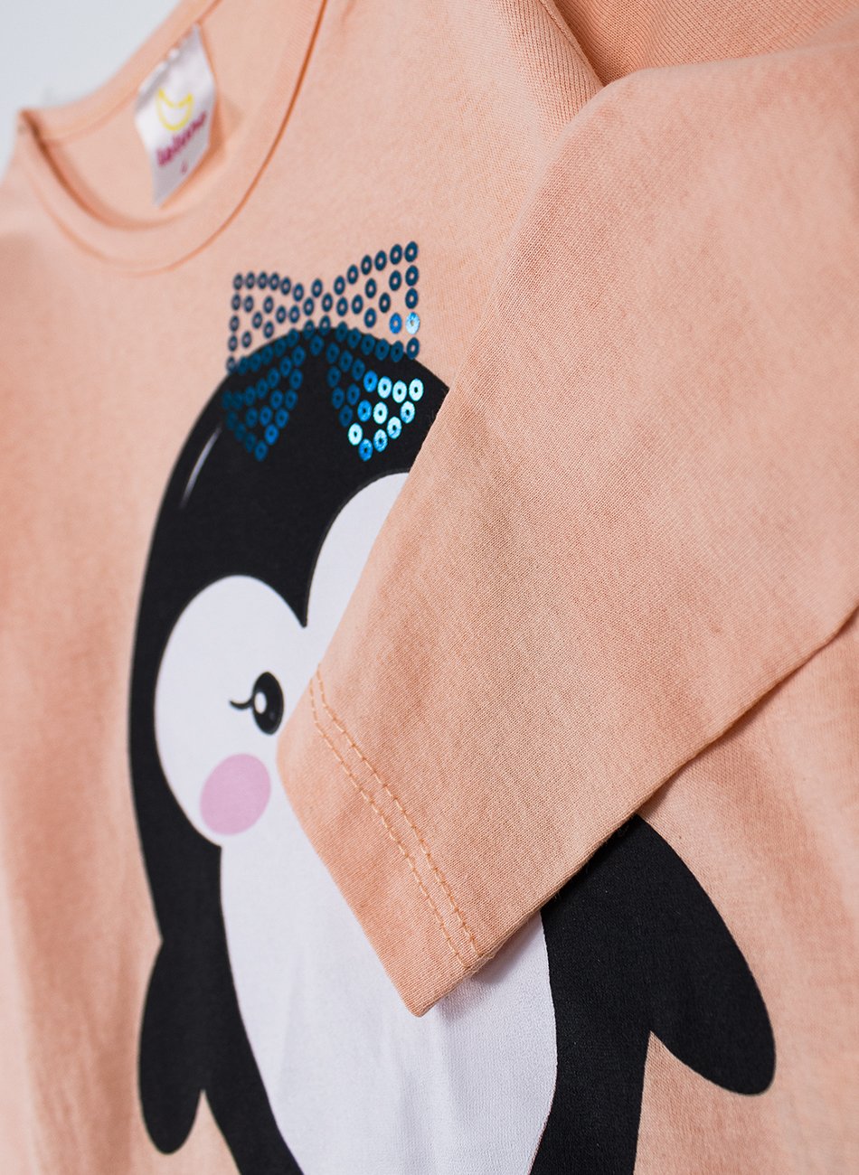 Conjunto Infantil Menina Meia Estação Pinguim 352 - Laluna