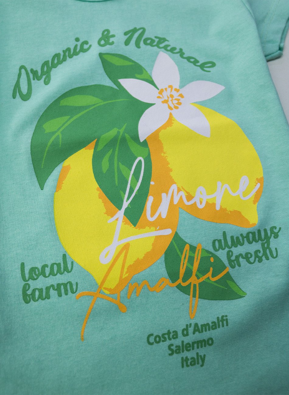 Conjunto Infantil Menina Limone Verde Água 236 - Laluna