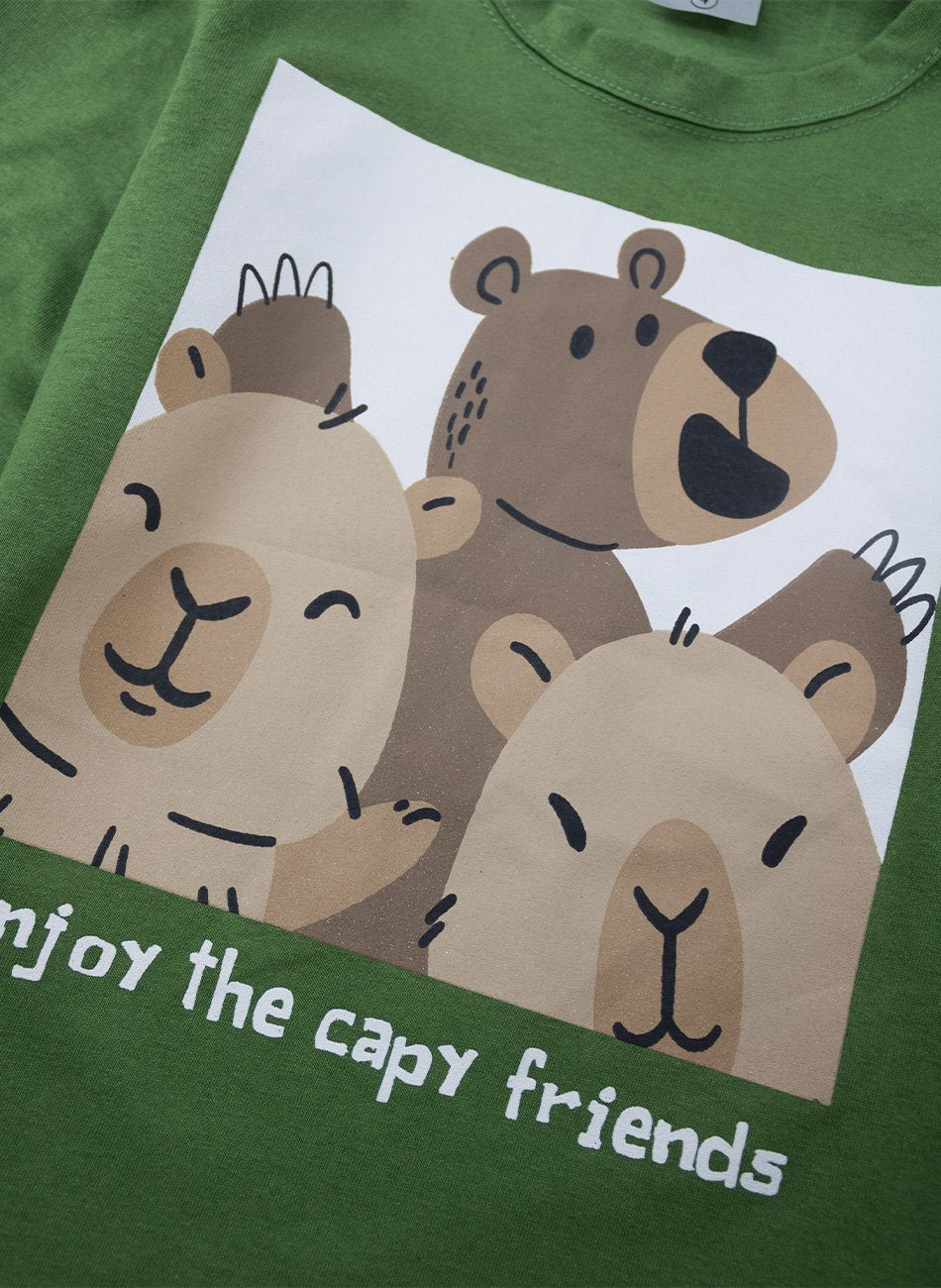 Conjunto Infantil Menino Meia Estação Capivara Verde 0107 - Keki Boys