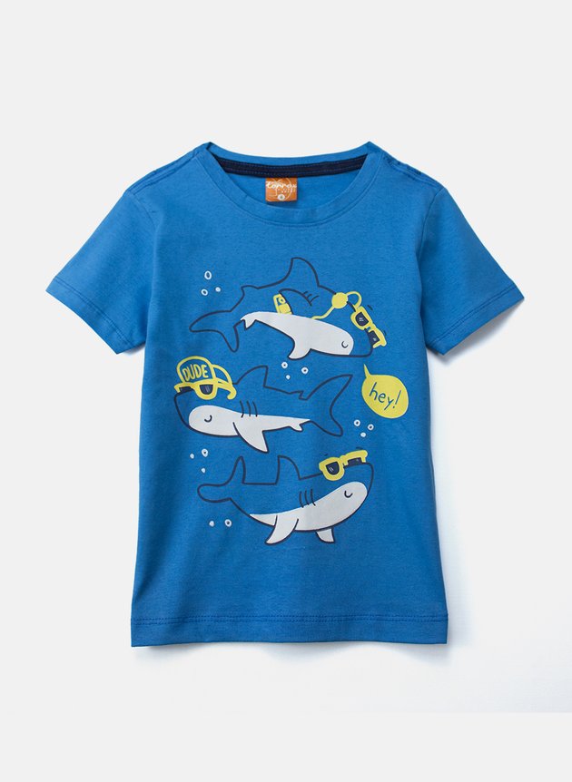 Conjunto Infantil Menino Tubarões Hey Azul 0392 - Torrox