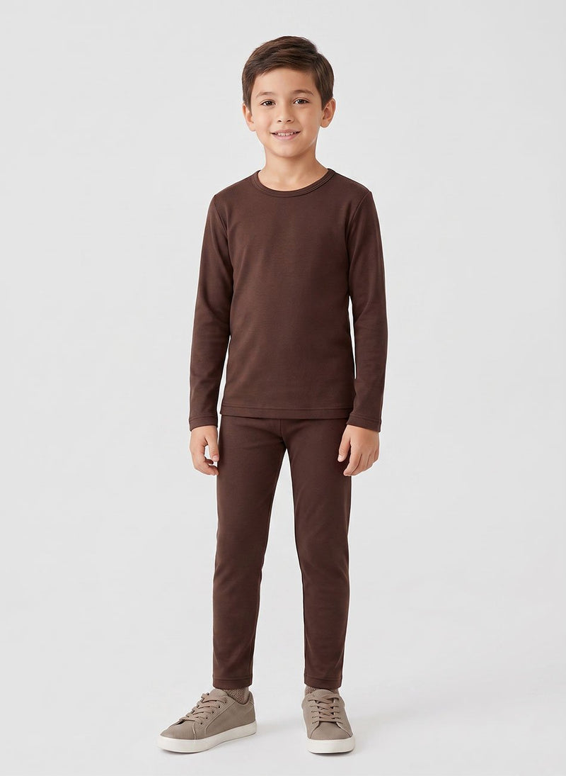 Conjunto Infantil Unissex Térmico Marrom 0203 - Laluna