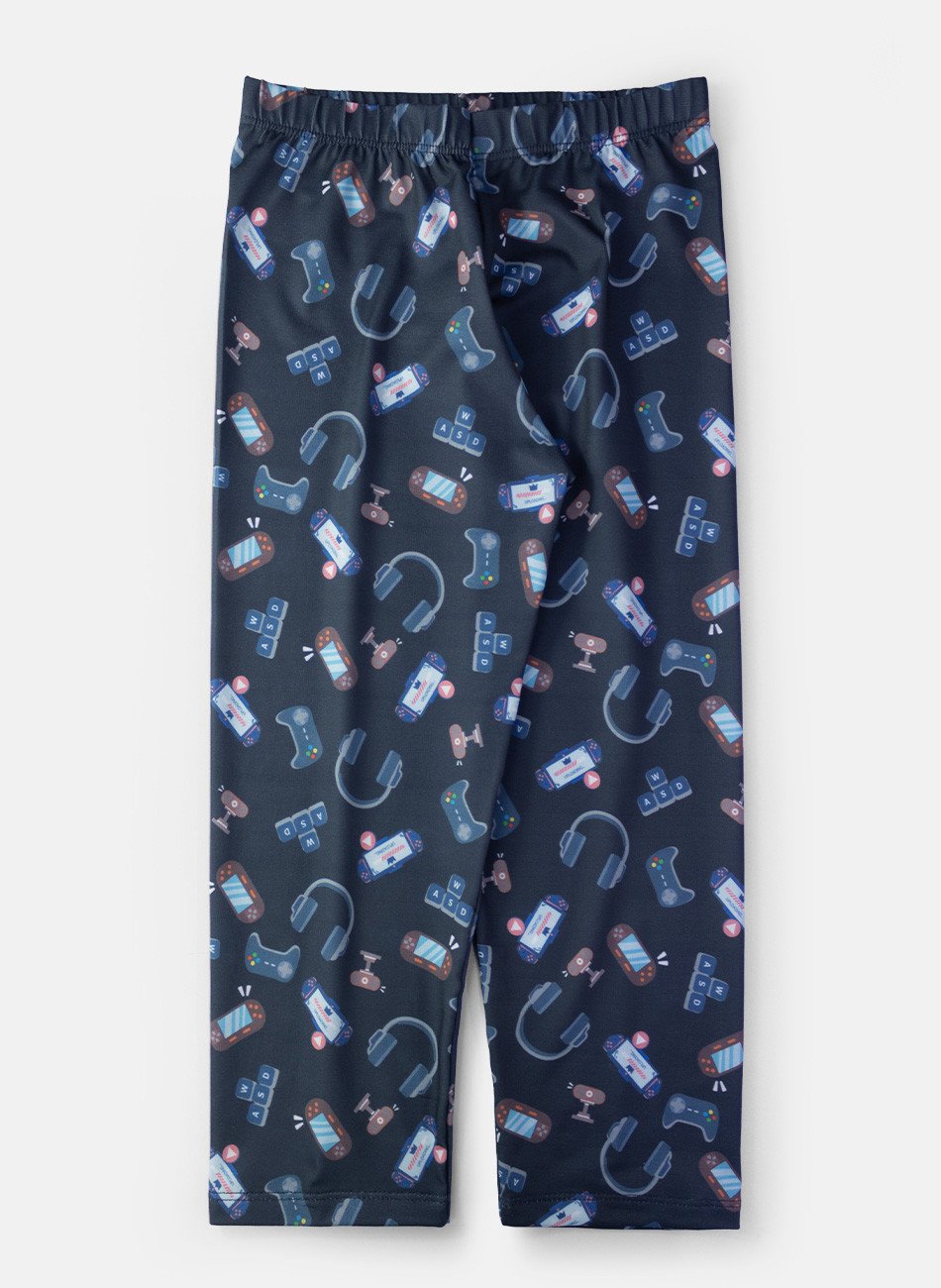 Pijama Infantil Menino Game Over Preto 004 - Keki Boys