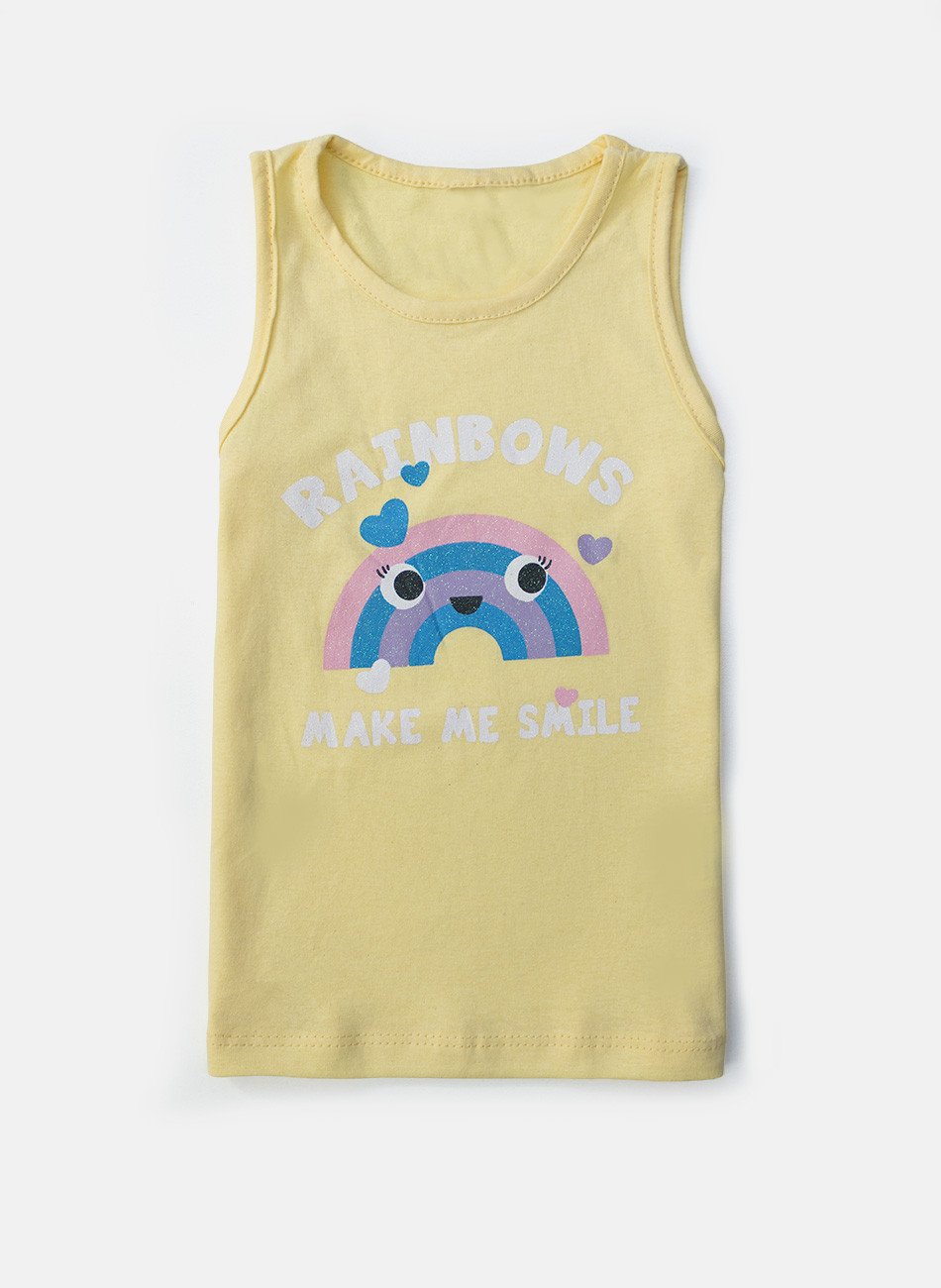 Conjunto Infantil Regata Menina Rainbows Amarelo 0404 - Laluna