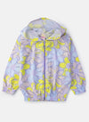 Conjunto Infantil Menina Corta Vento C/Capuz Flores Lilás 0567 - Laluna