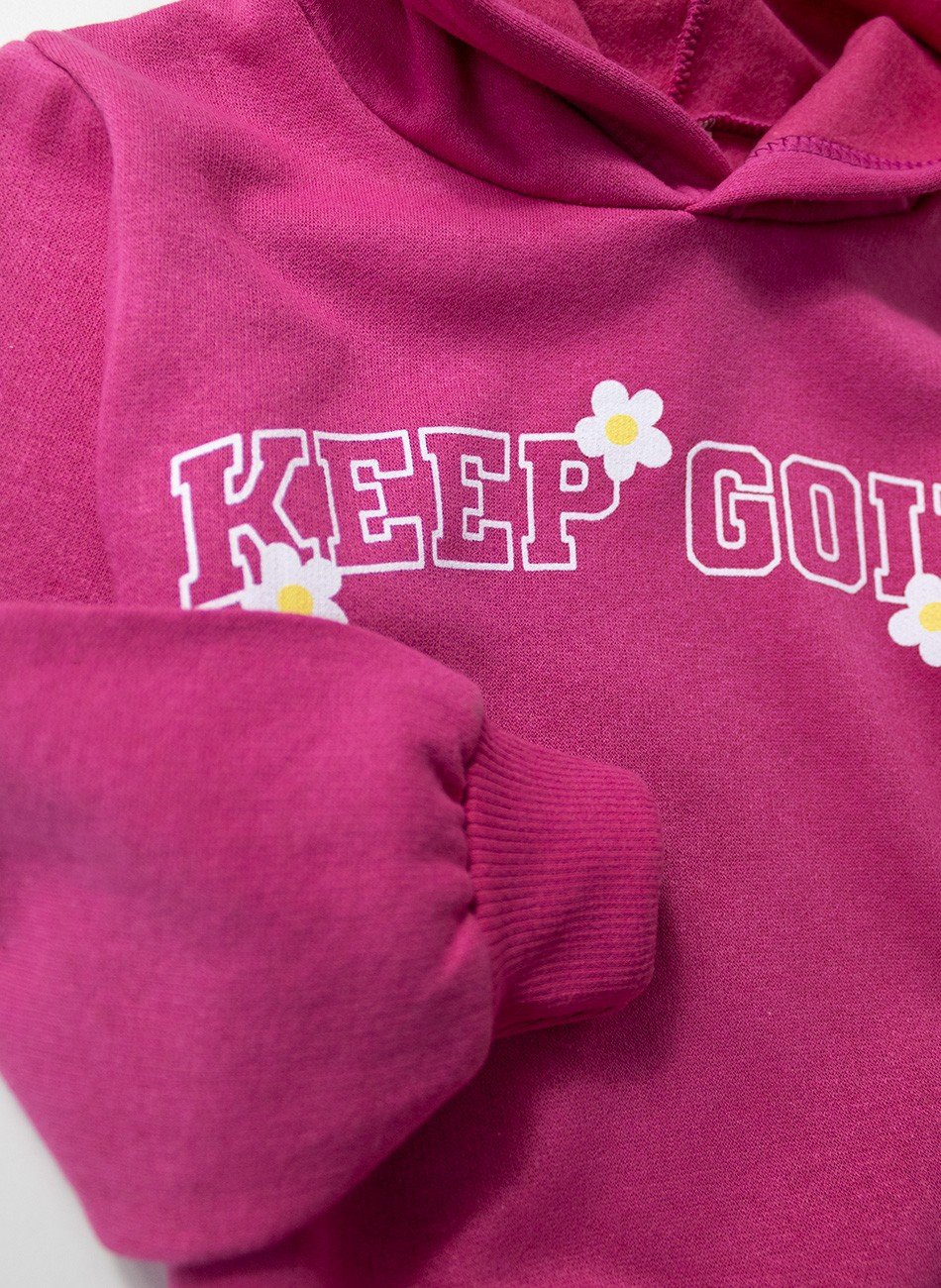 Conjunto Infantil Menina Moletom Keep Going Pink 0317 - Laluna