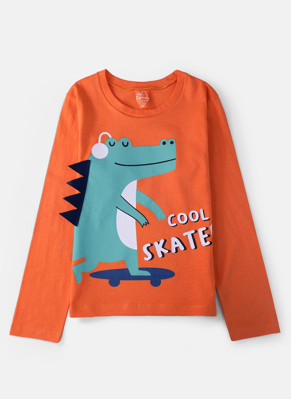 Conjunto Infantil Menino Meia Estação Cool Skater Laranja 0322 - Keki Boys