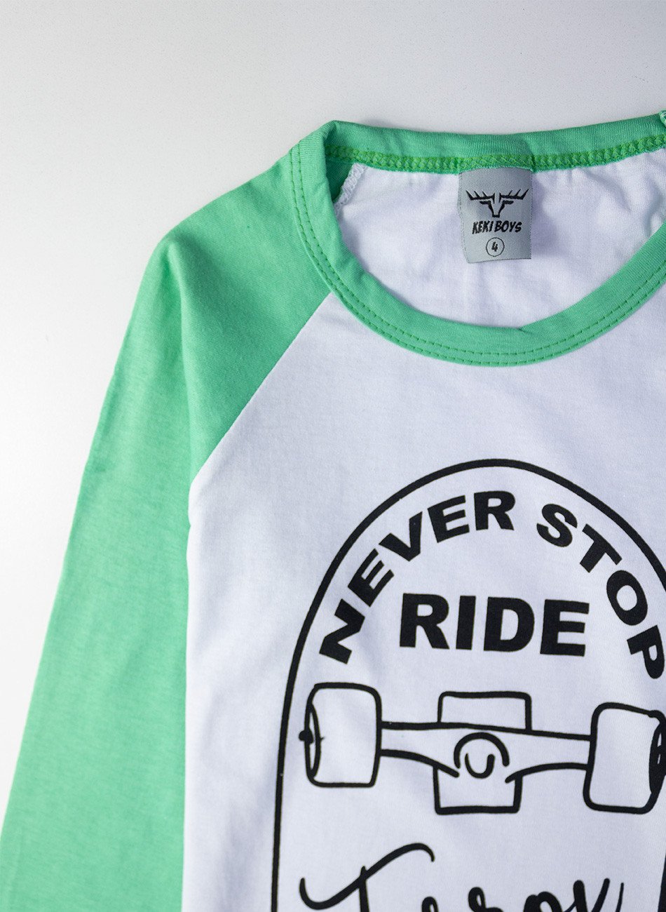 Conjunto Infantil Menino Meia Estação Never Stop Branco 0323 - Keki Boys