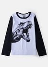 Conjunto Infantil Menino Meia Estação T-Rex Branco 070 - Keki Boys