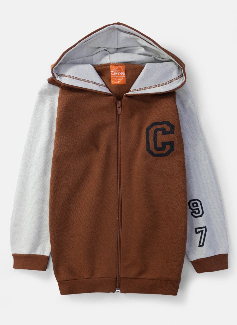 Conjunto Infantil Menino Moletom College Castanho 0614 - Torrox