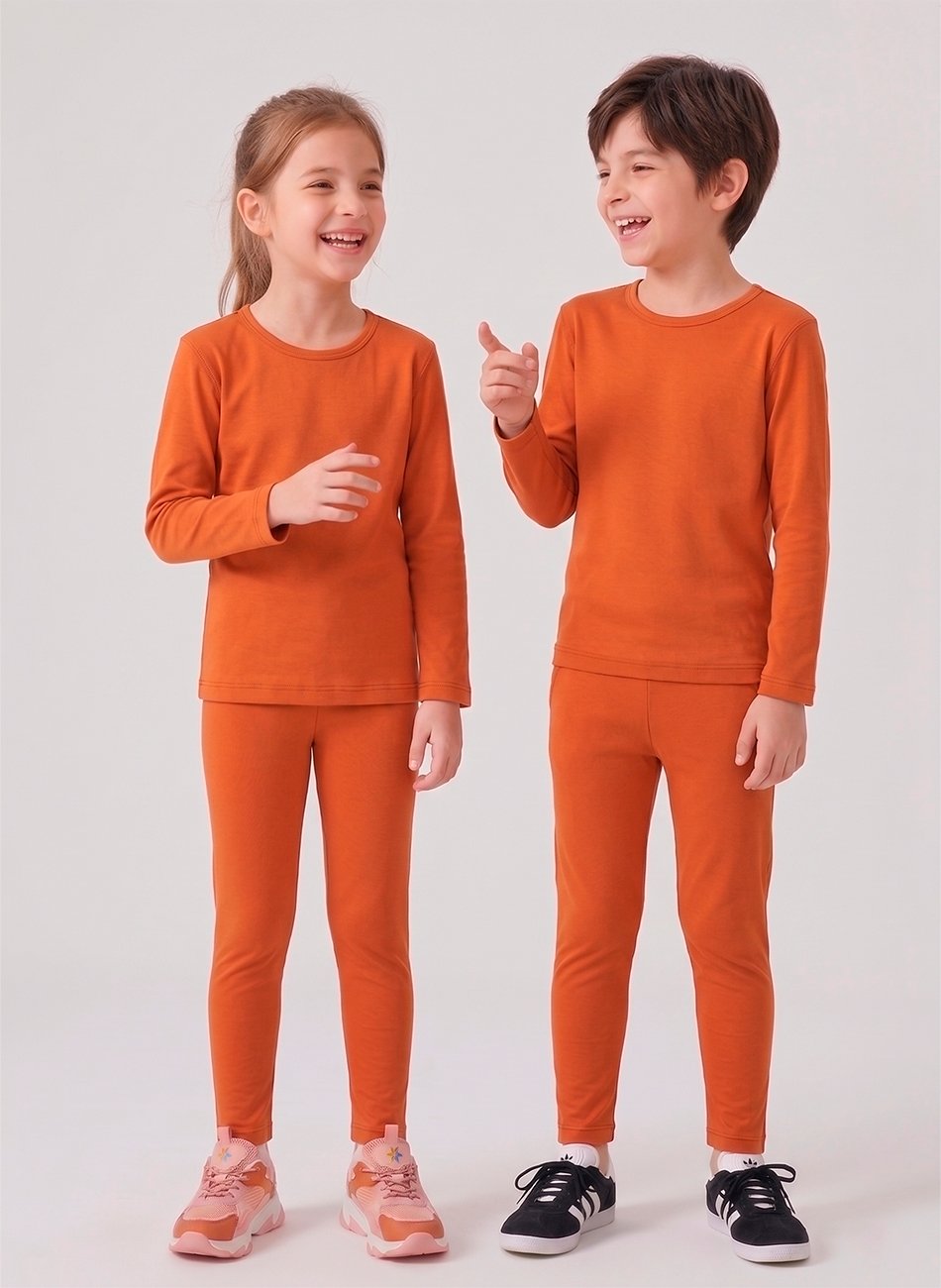Conjunto Infantil Unissex Térmico Laranja 0203 - Laluna