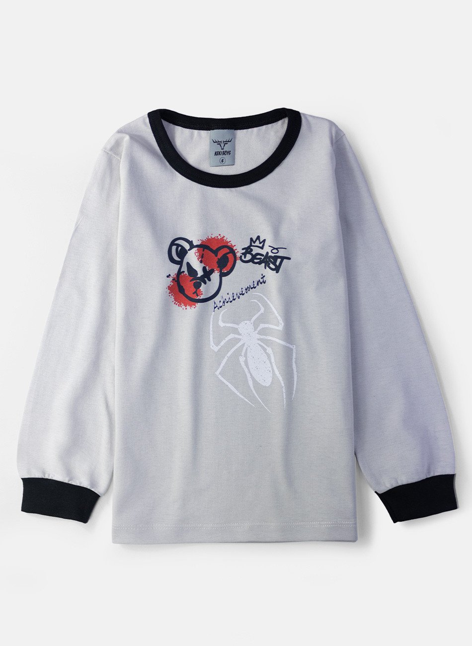 Pijama Infantil Menino Aranha Cinza 012 - Keki Boys