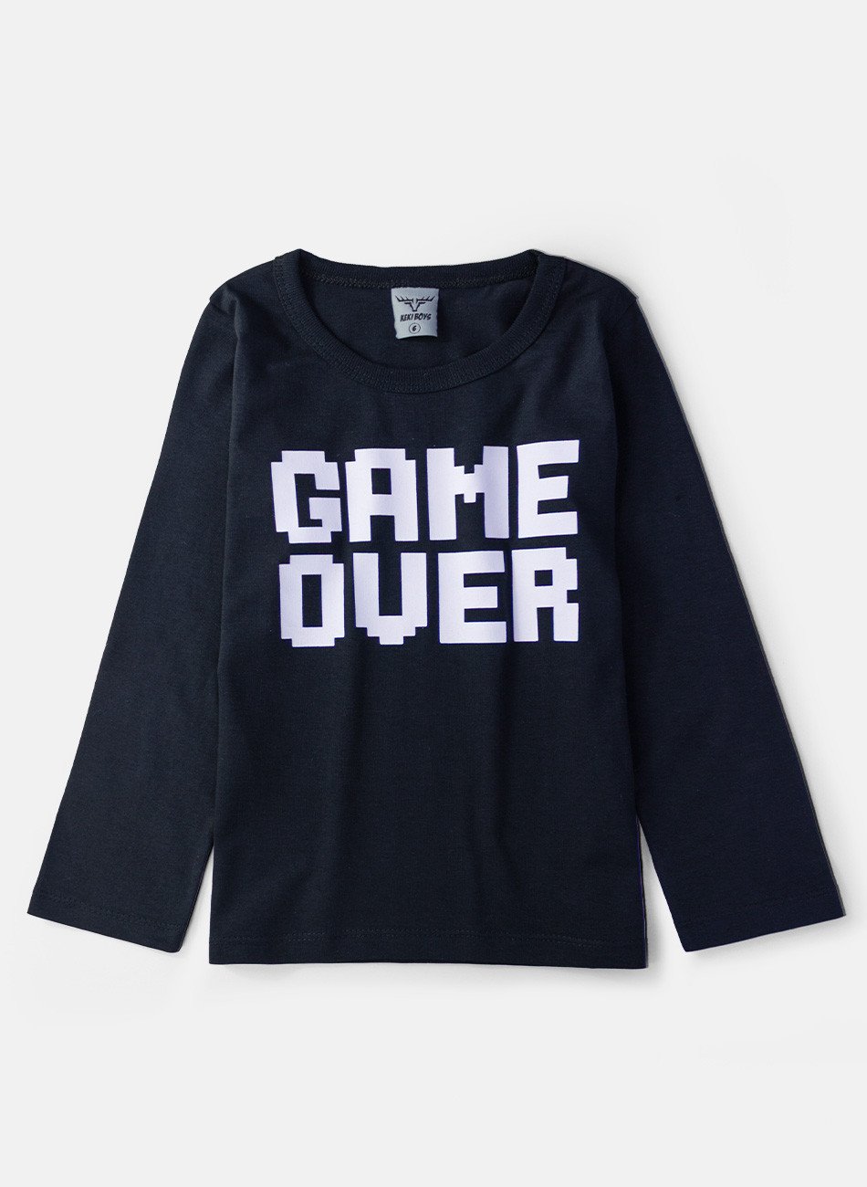 Pijama Infantil Menino Game Over Preto 004 - Keki Boys