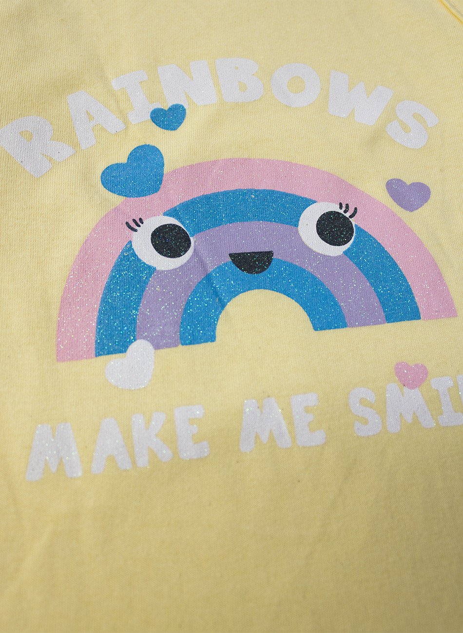 Conjunto Infantil Regata Menina Rainbows Amarelo 0404 - Laluna