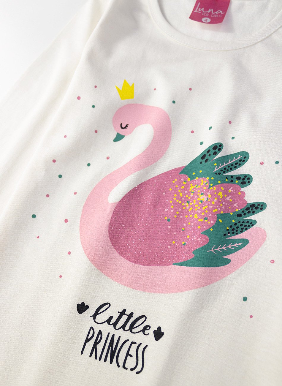 Conjunto Infantil Menina Meia Estação Little Princess Creme 0209 - Laluna