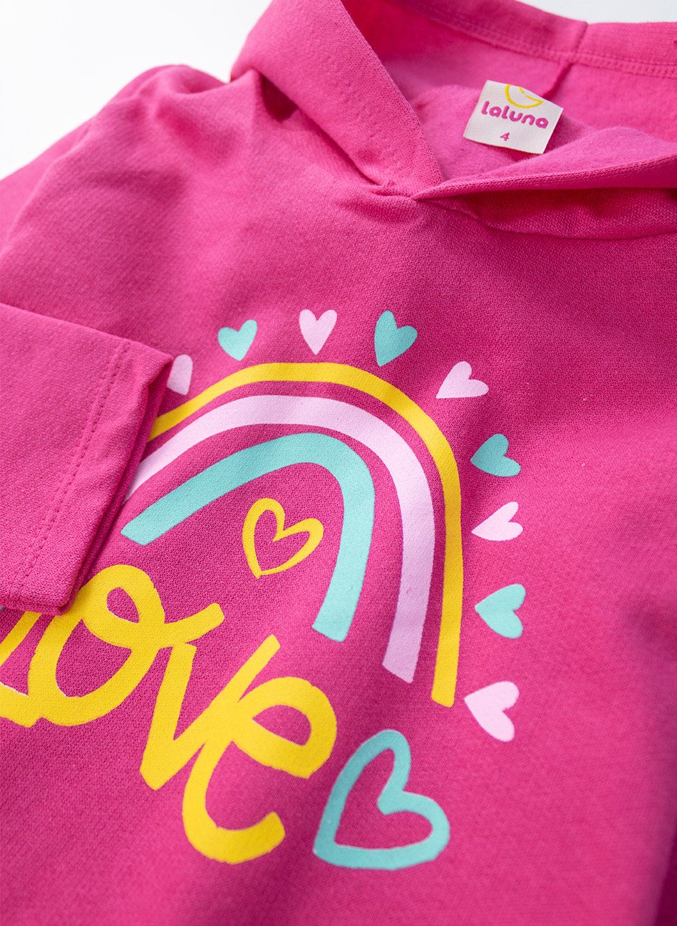 Conjunto Infantil Menina Moletom Love Pink 139 - Laluna