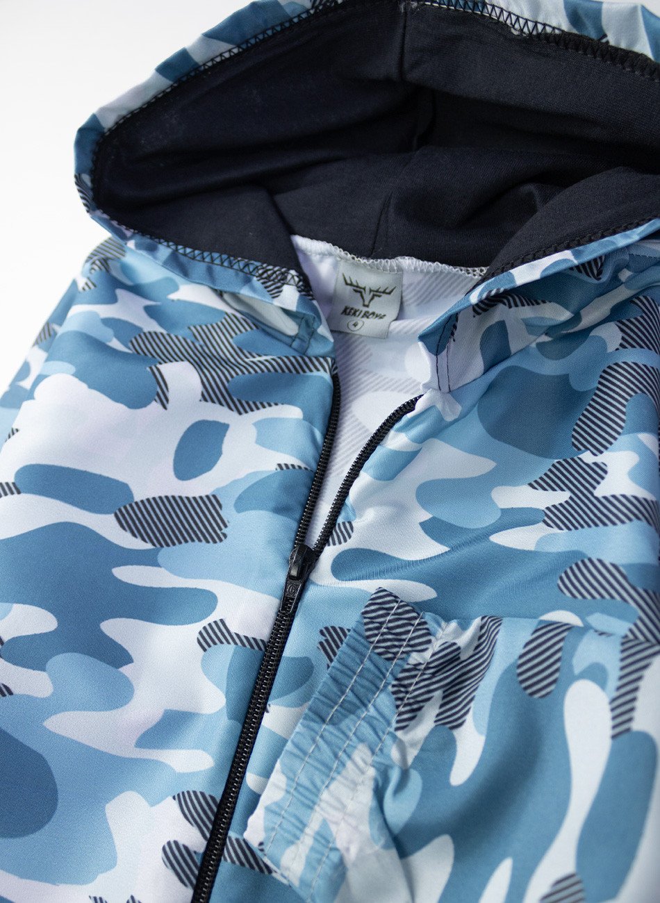 Conjunto Infantil Menino Corta Vento Camuflado Petróleo 158 - Keki Boys