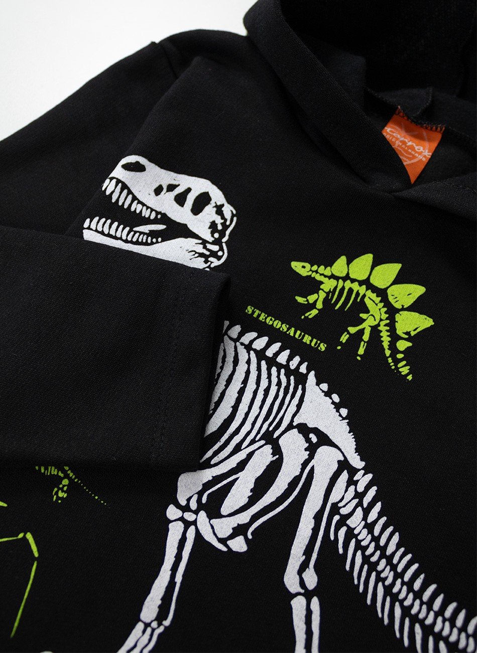 Conjunto Infantil Menino Moletom Dinossauros Preto 0663 - Torrox