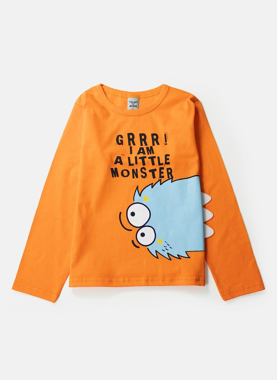 Conjunto Infantil Meia Estação Menino A Little Monster Laranja 0472 - Keki Boys