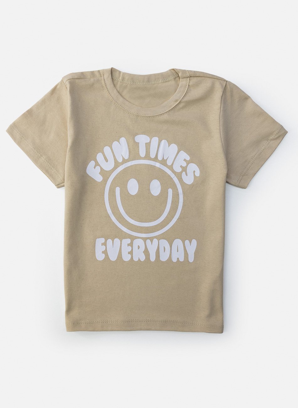 Conjunto Infantil Menino FunTimes Everyday Creme 0372 - Keki Boys