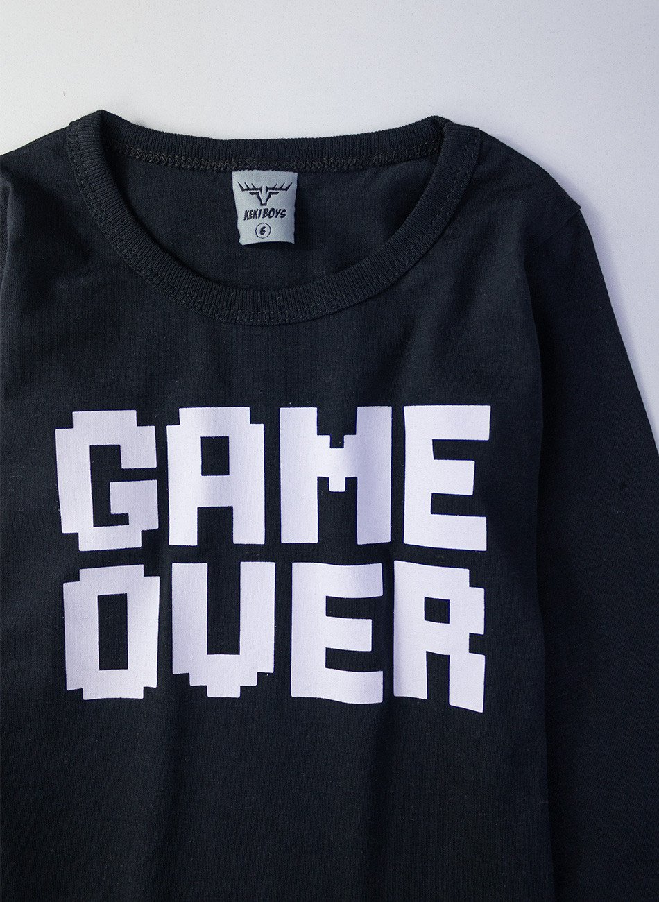 Pijama Infantil Menino Game Over Preto 004 - Keki Boys