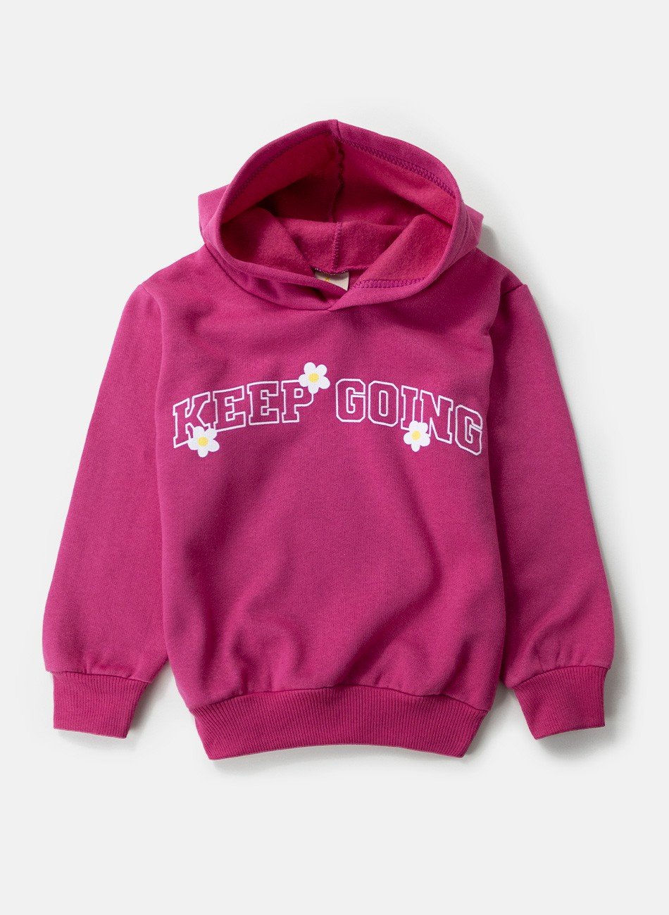 Conjunto Infantil Menina Moletom Keep Going Pink 0317 - Laluna