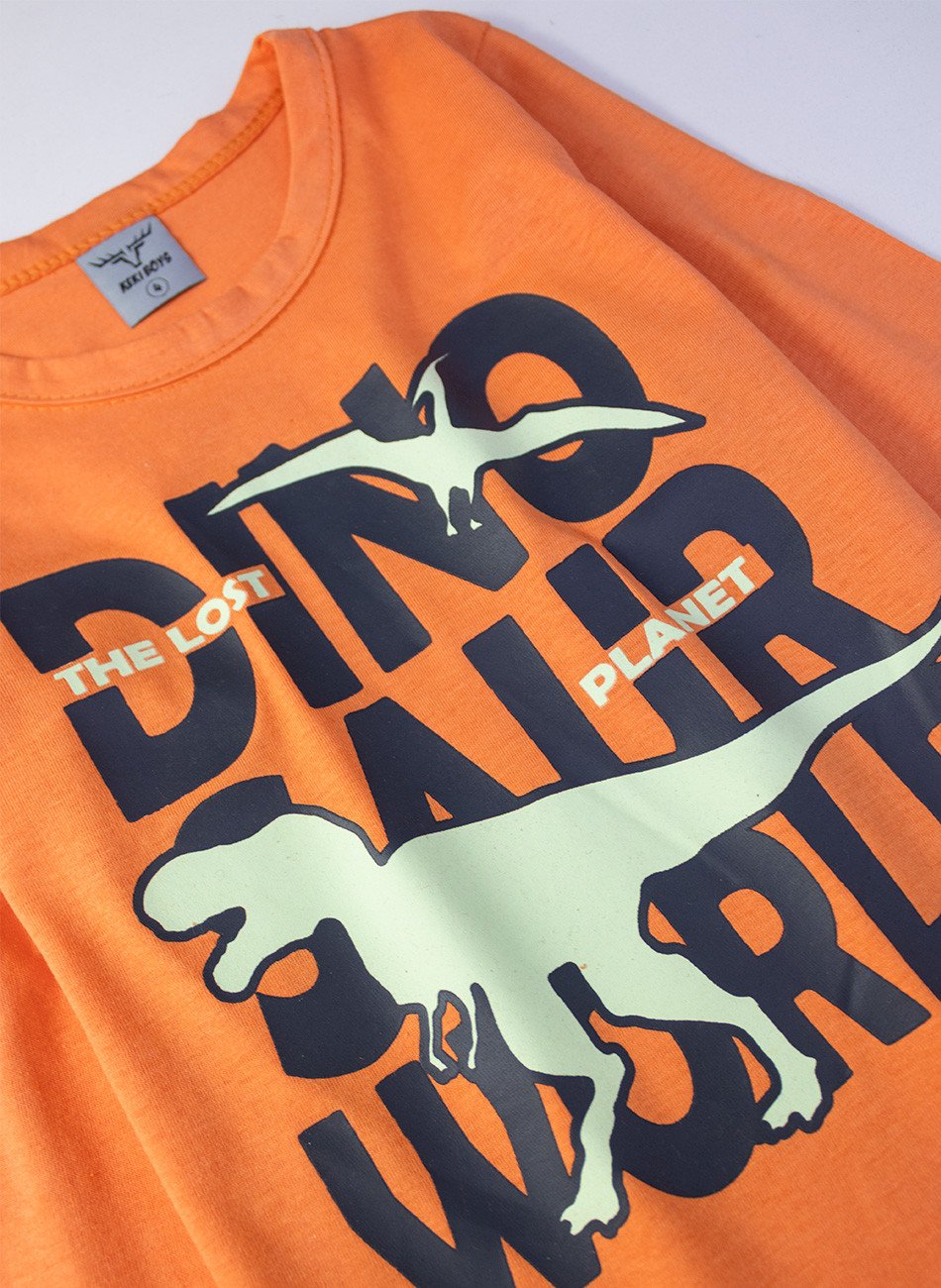 Conjunto Infantil Menino Meia Estação Dinosaur Laranja 071 - Keki Boys