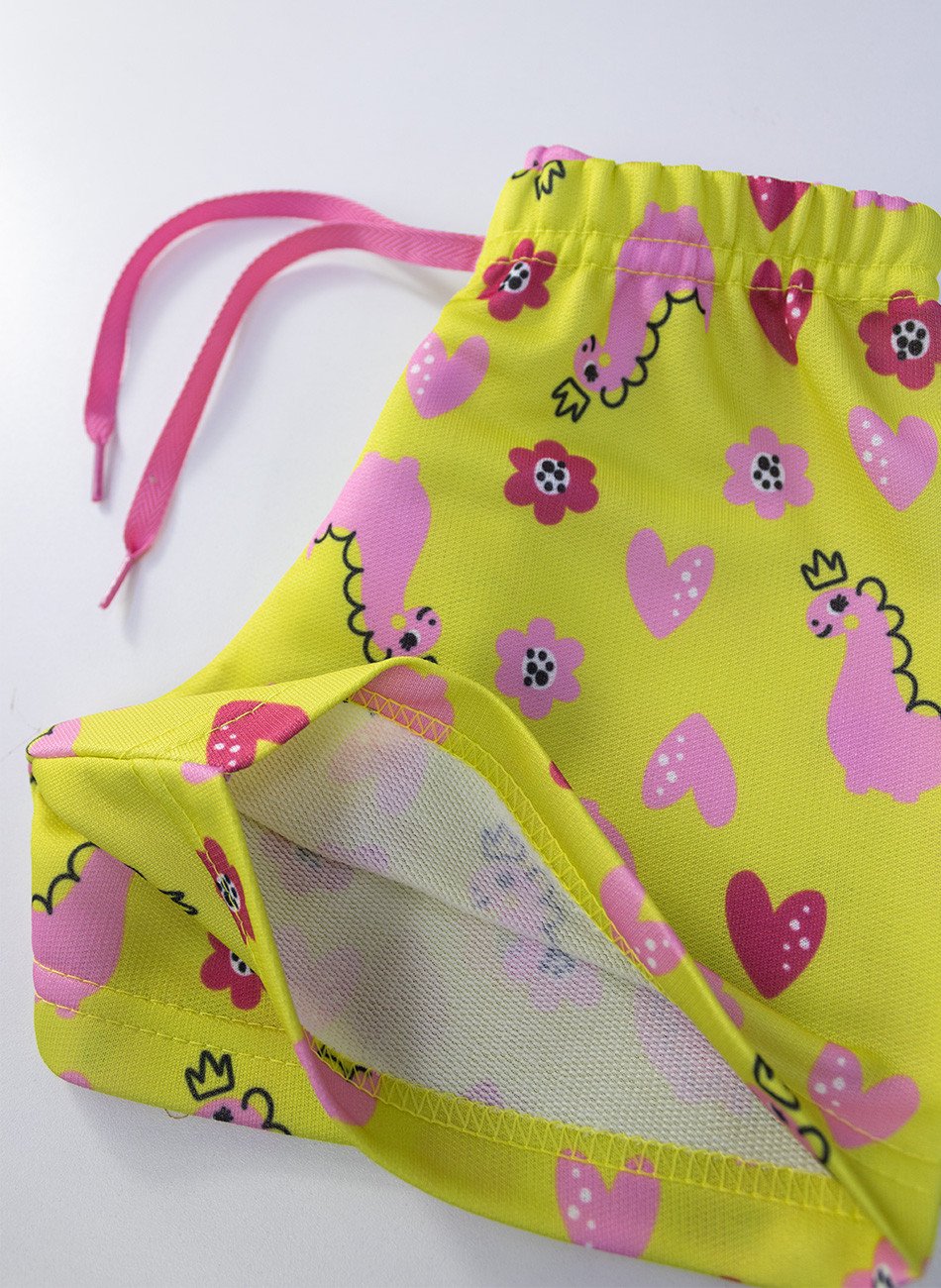 Conjunto Infantil Menina Dino Girl Branco 0717 - Laluna