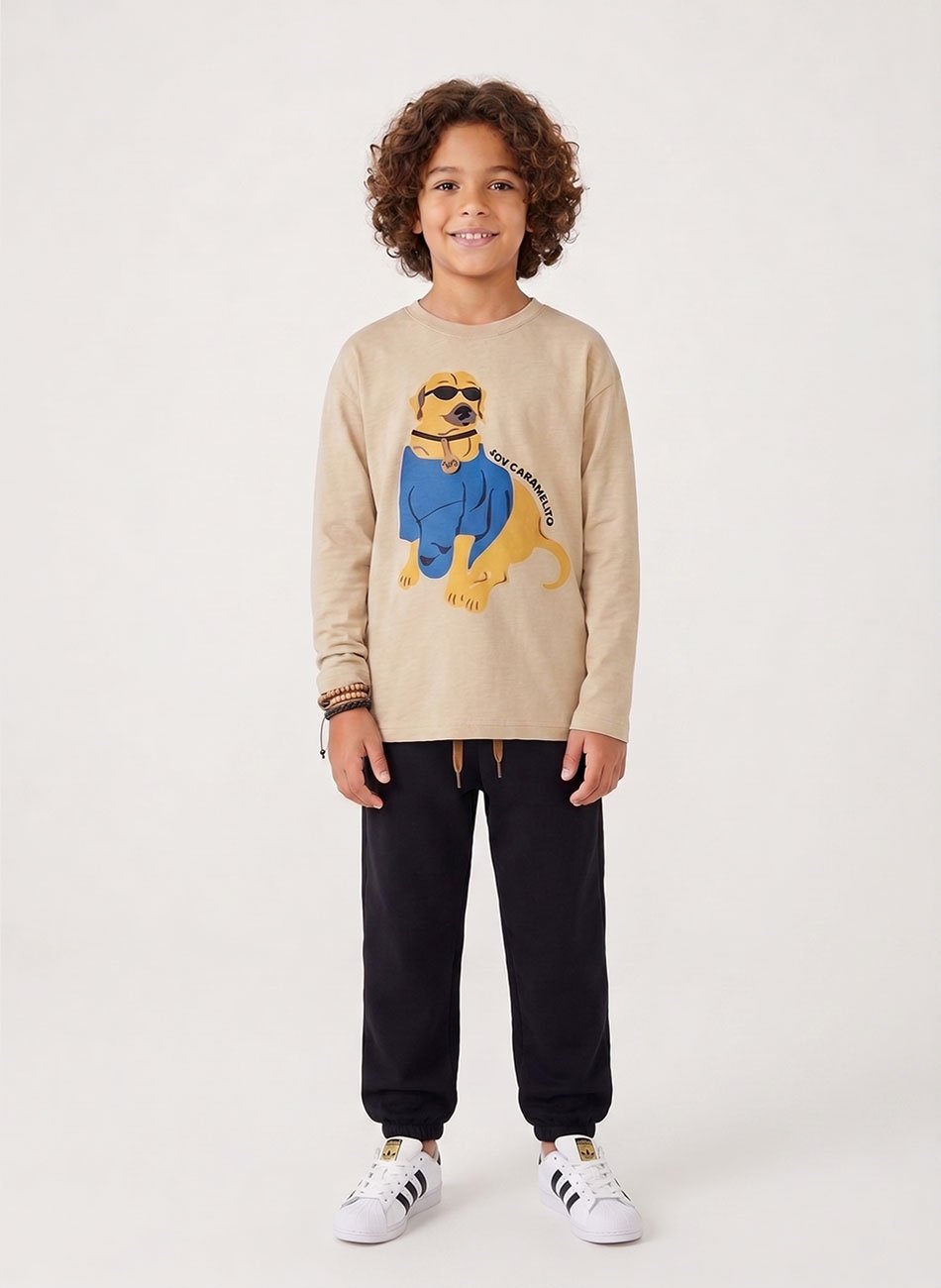 Conjunto Infantil Menino Meia Estação Soy Camelito Bege 0137- Keki Boys