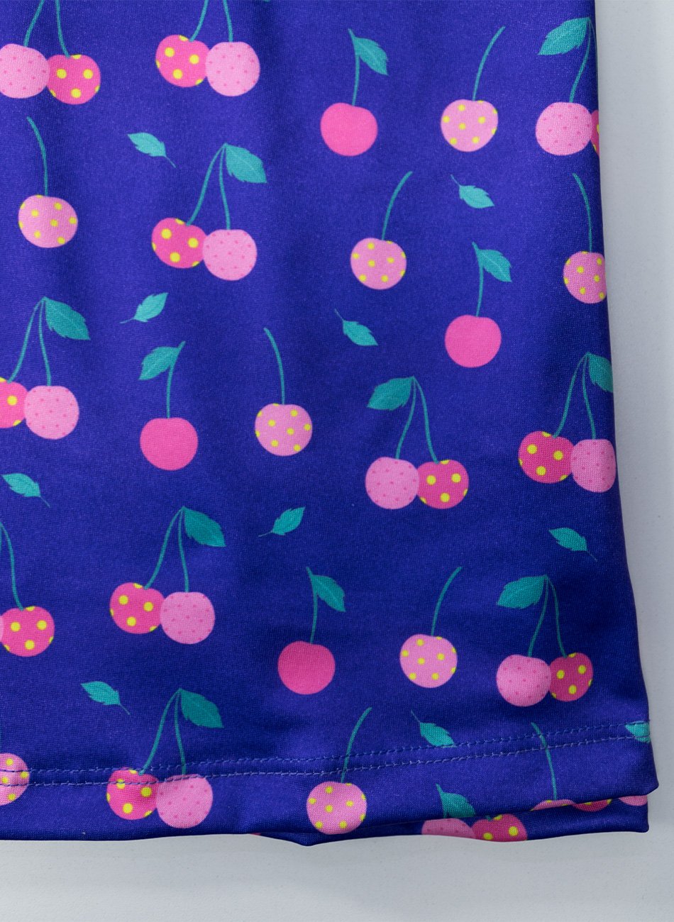 Vestido Infantil de Alcinha Cereja Poa Roxo 0810 - Laluna