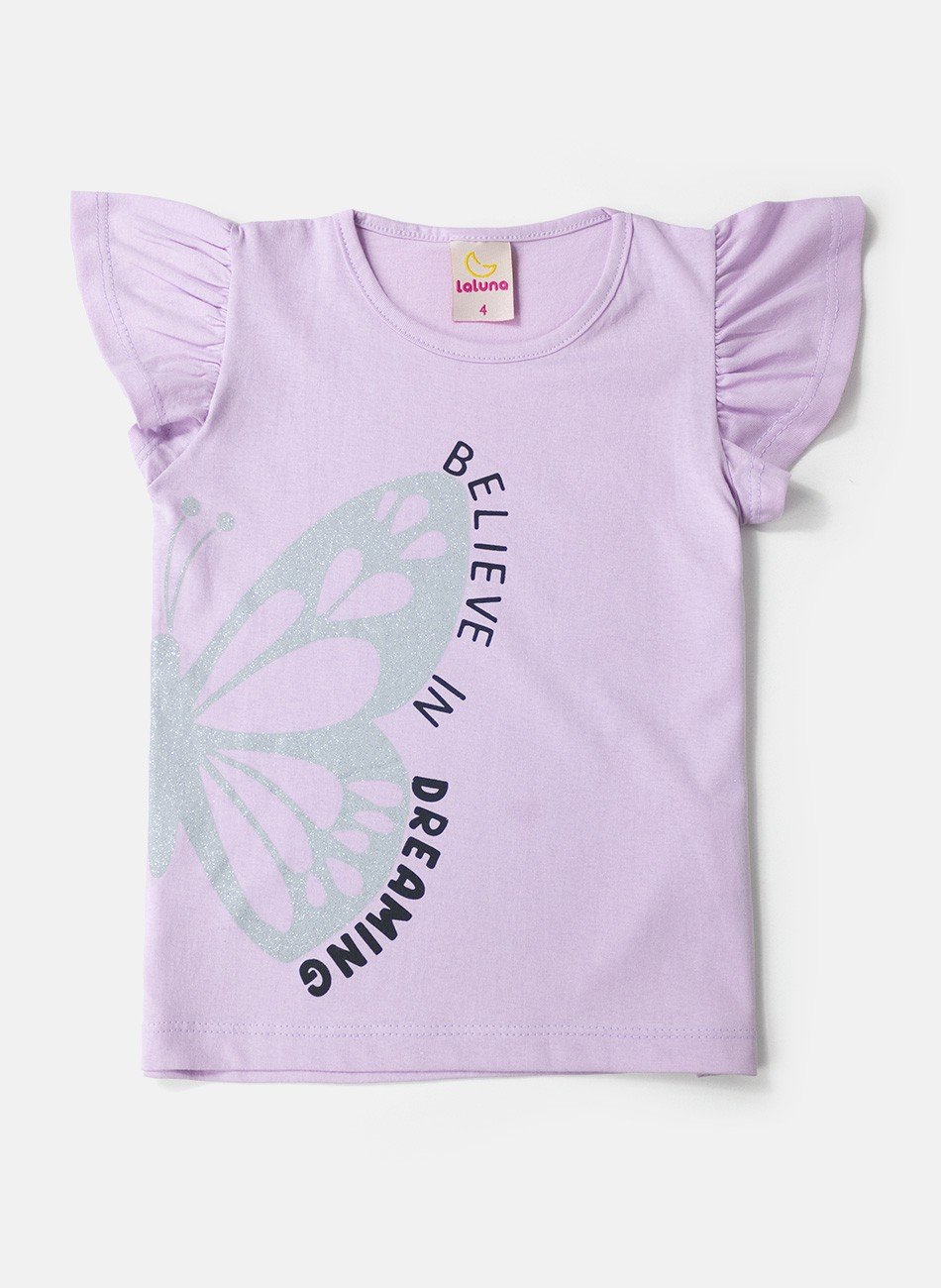 Conjunto Infantil Menina Believe Lilás 0305 - Laluna