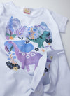 Conjunto Infantil Menina Dino Branco 0357 - Laluna