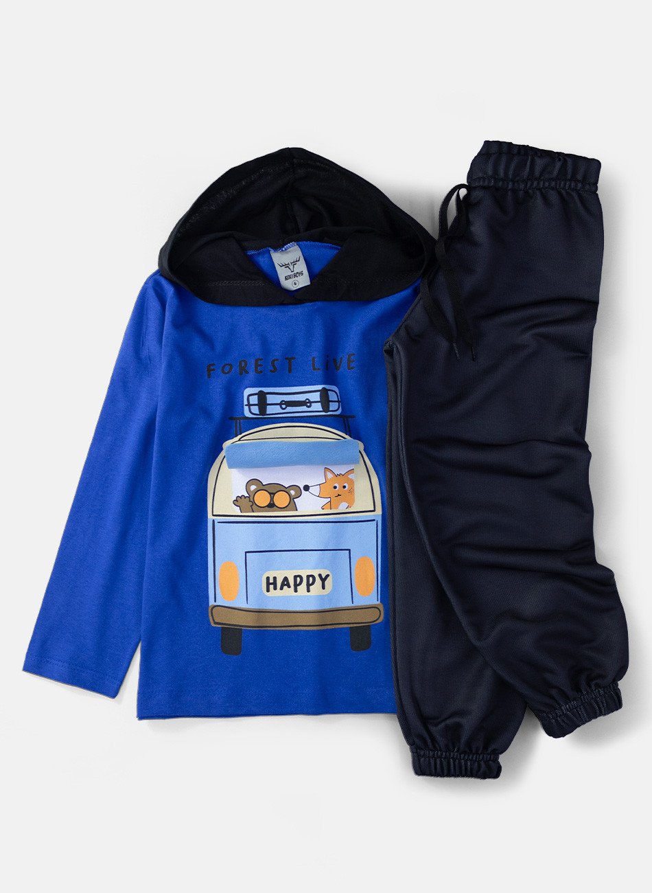 Conjunto Infantil Menino Meia Estação C/Capuz Happy Royal 0321 - Keki Boys