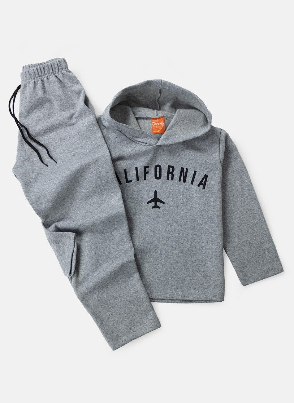 Conjunto Infantil Menino Moletom California Mescla 0662 - Torrox