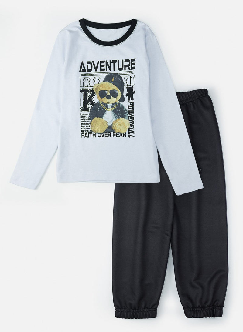 Conjunto Infantil Menino Meia Estação Adventure Urso Branco 0104 - Keki Boys