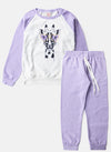 Conjunto Infantil Menina Moletom Girafa com Óculos Lilás 0045 - Laluna