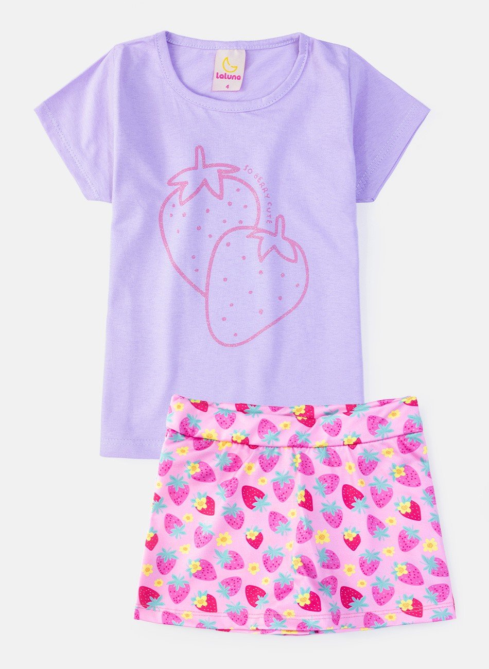 Conjunto Infantil Menina So Berry Cute Lilás 0350 - Laluna
