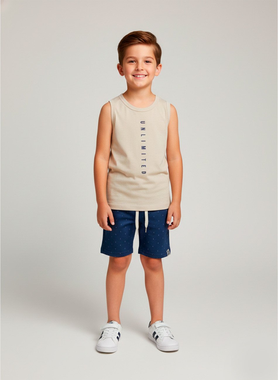 Conjunto Infantil Regata Menino Unlimited Areia 0396 - Keki Boys