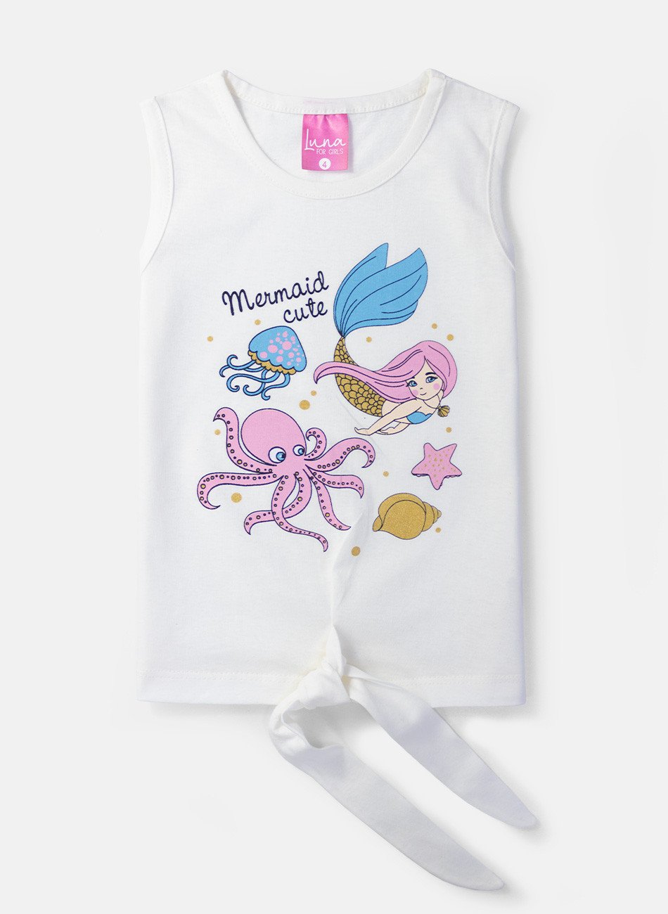 Conjunto Infantil Menina Mermaid Cute Creme 04 - Laluna