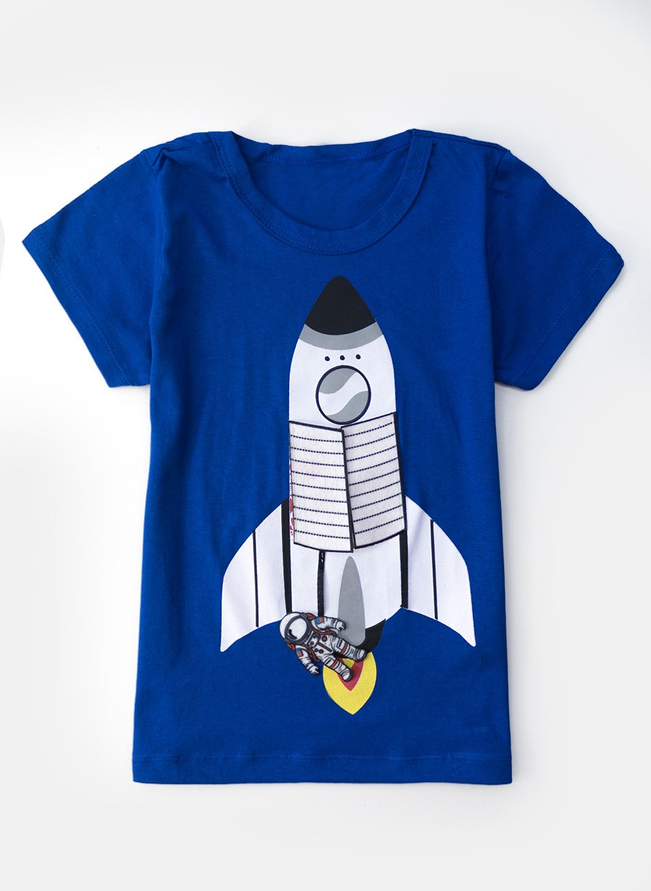 Conjunto Infantil Menino Foguete Azul 0433 - Keki Boys