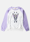 Conjunto Infantil Menina Moletom Girafa com Óculos Lilás 0045 - Laluna