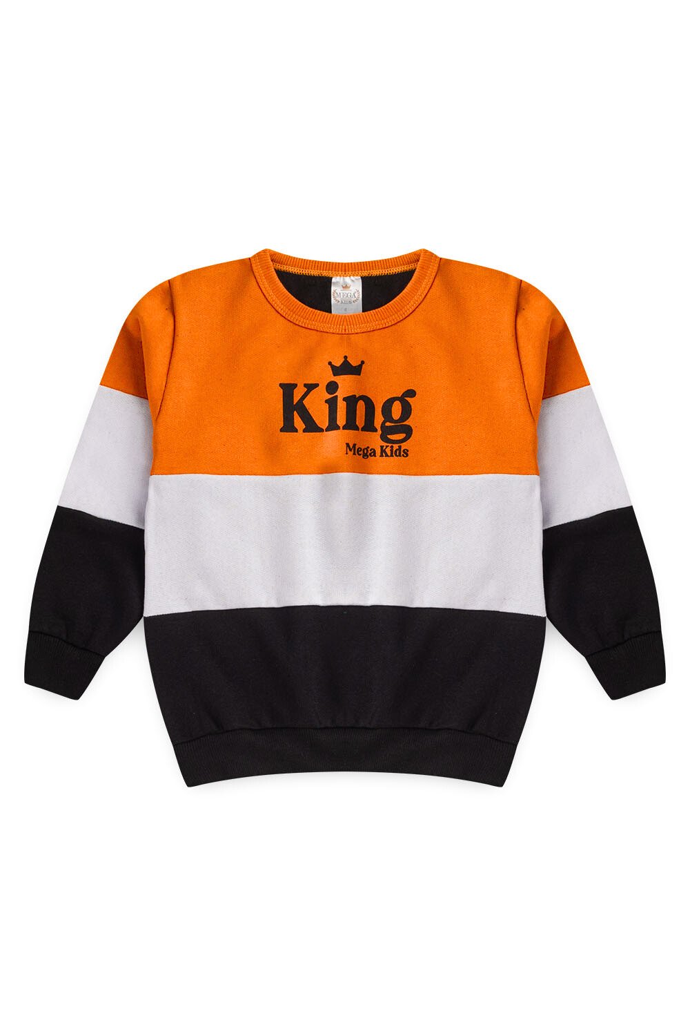 Conjunto Moletom Peluciado Infantil Masculino King - Laranja