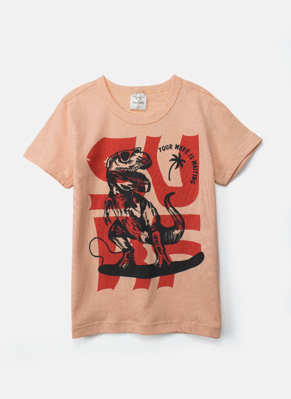 Conjunto Infantil Menino T-Rex Surf Coral 0427 - Keki Boys