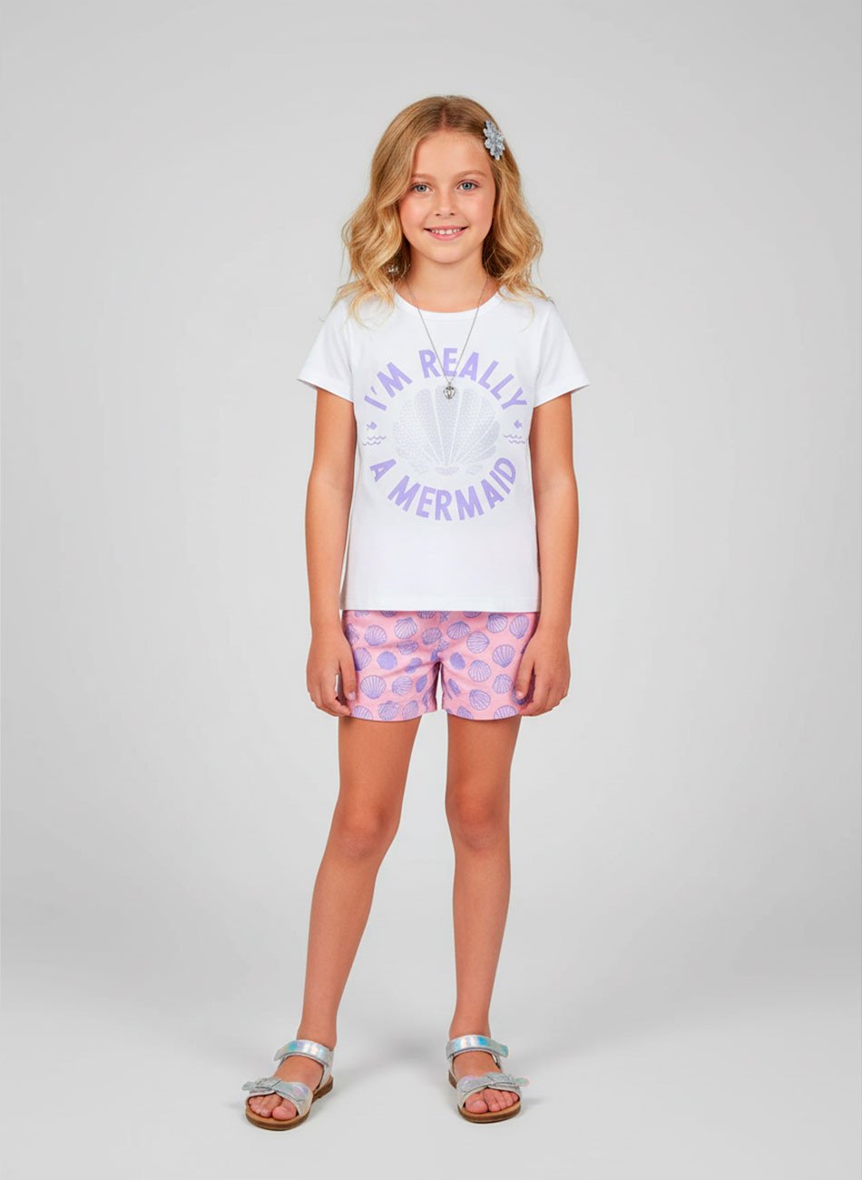 Conjunto Infantil Menina I'm Really Creme 0291 - Laluna