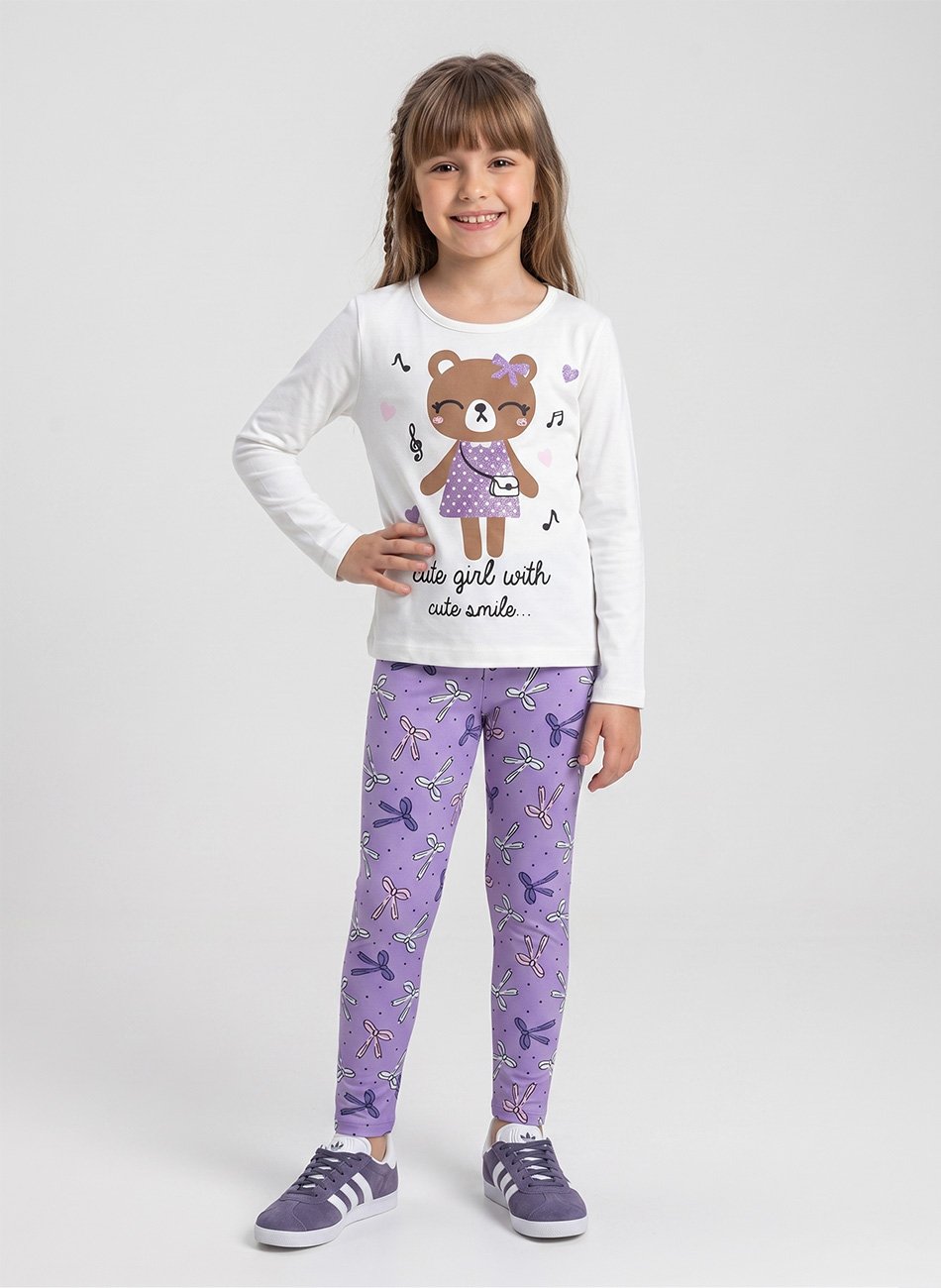 Conjunto Infantil Menina Meia Estação Cute Girl 0626 - Laluna