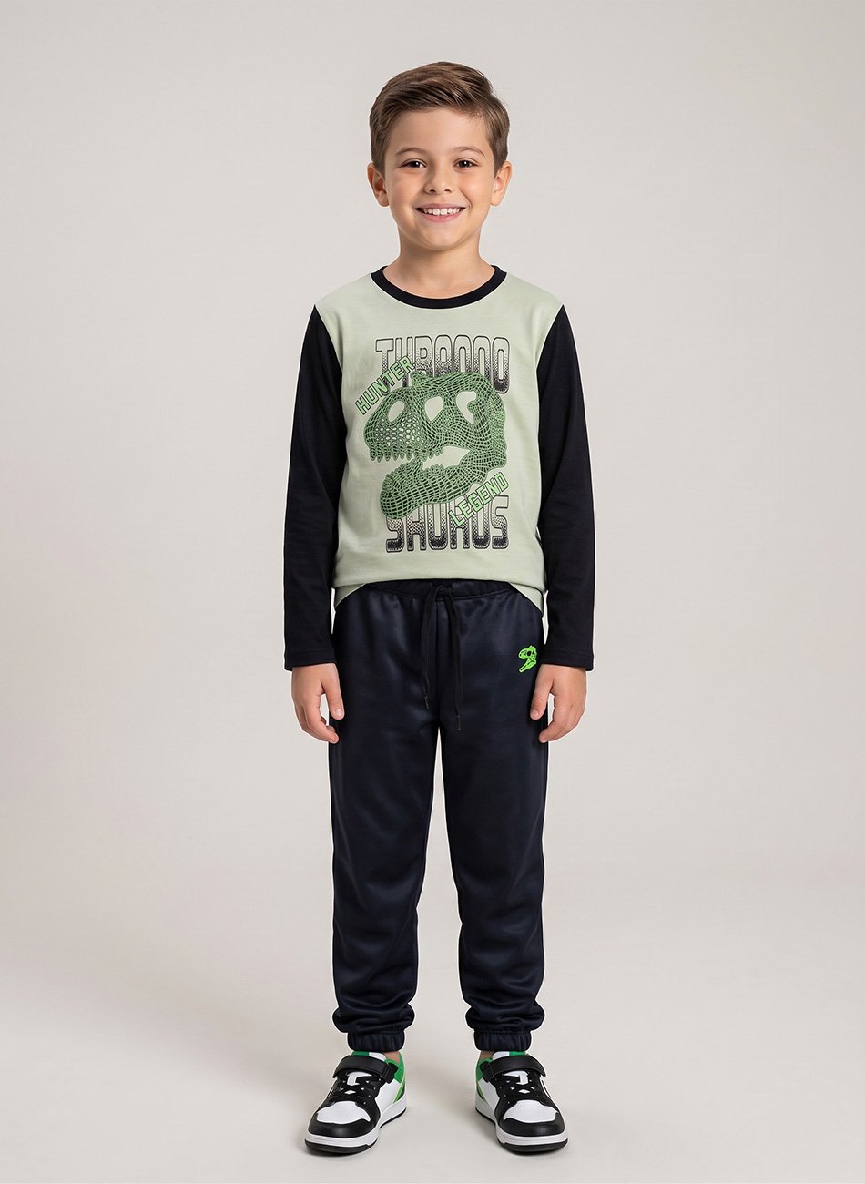 Conjunto Infantil Menino Meia Estação Hunter Legends Bege 0155 - Keki Boys