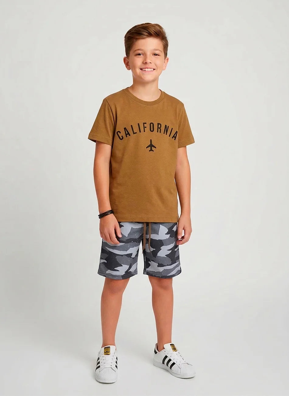 Conjunto Infantil Menino Califórnia Castanho 0534 - Torrox