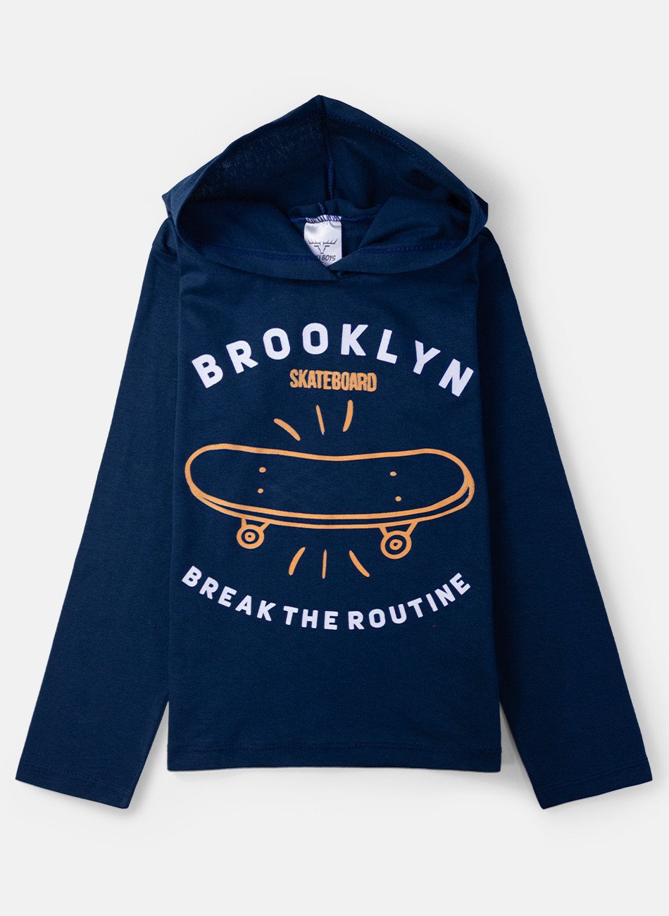 Conjunto Infantil Meia Estação Menino C/Capuz Skate Brooklyn Marinho 0475 - Keki Boys