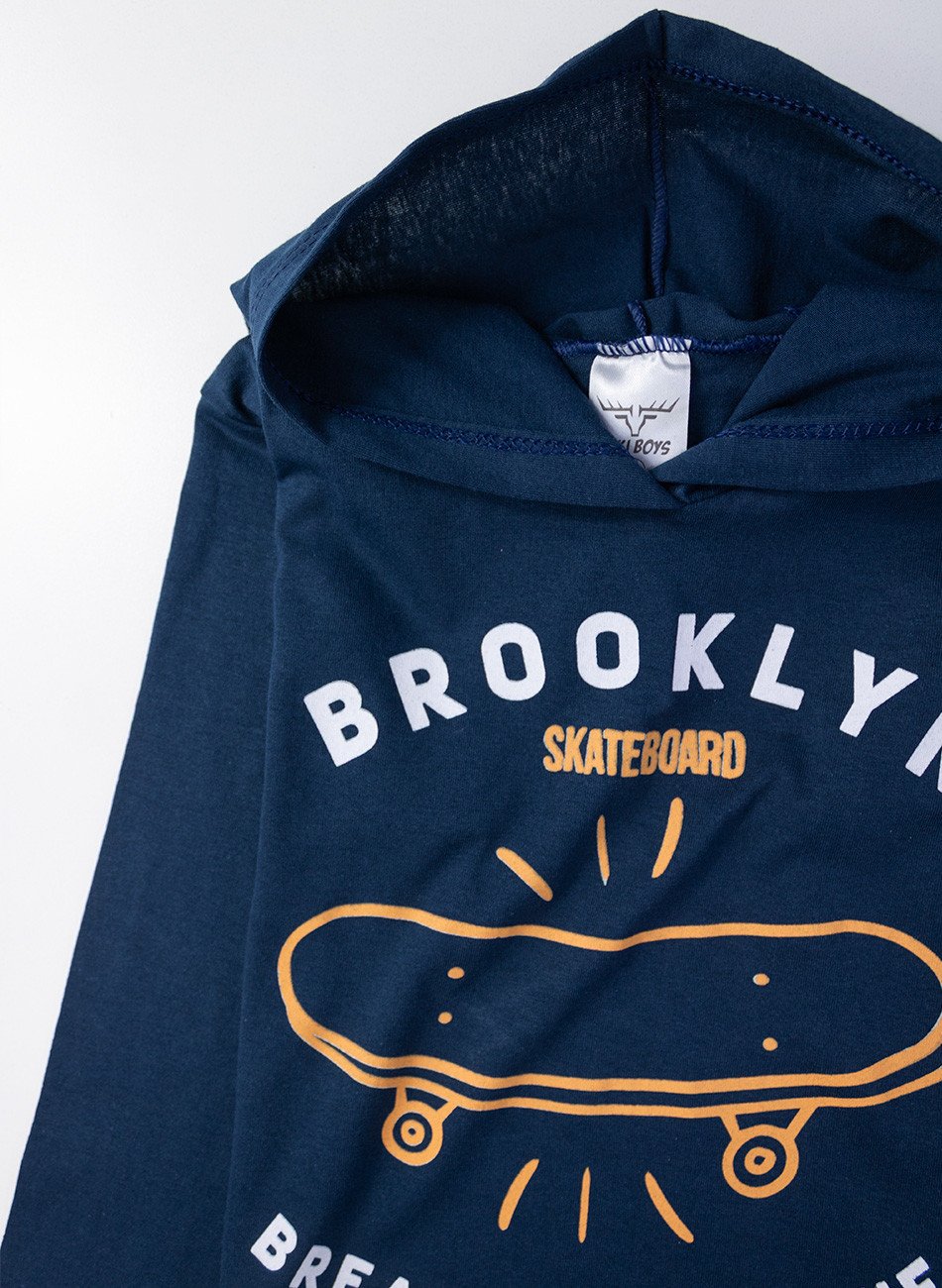 Conjunto Infantil Meia Estação Menino C/Capuz Skate Brooklyn Marinho 0475 - Keki Boys
